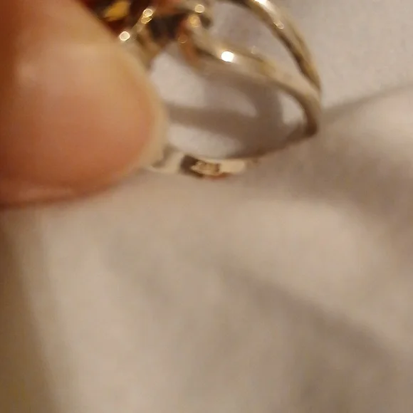 Heart-Shaped 925 Silver Size 7 Citrine Ring - Picture 5 of 7